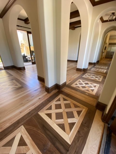 otay mesa light and dark wood inlay hardwood sanding and refinish water based finish la mesa