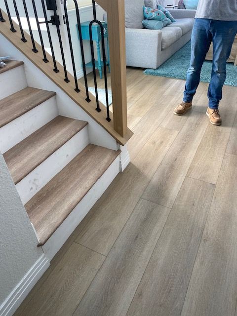 white risers on staircase laminate flooring otay mesa