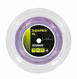 A spool of ashaway supernick xl tennis string