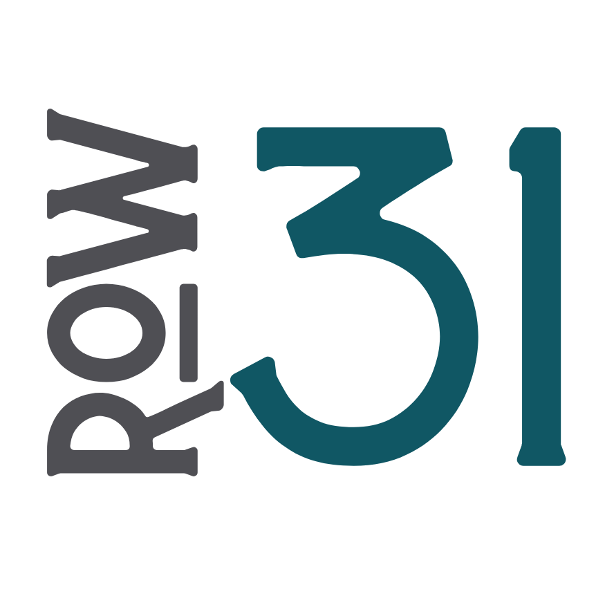 "Row 31" logo with dark gray "Row" stacked and teal "31".