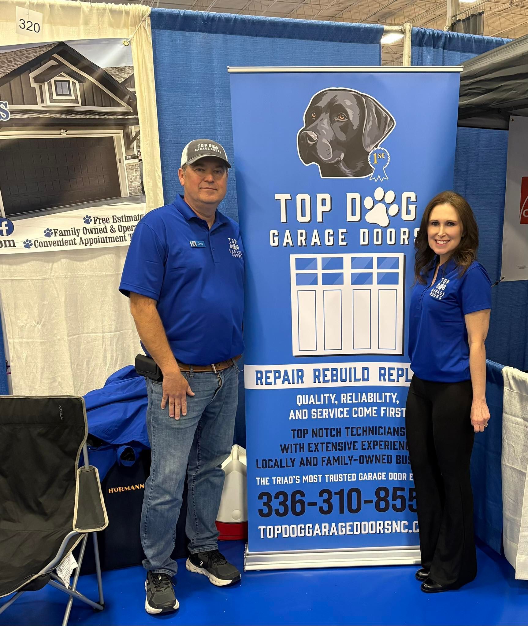 Two people stand by a