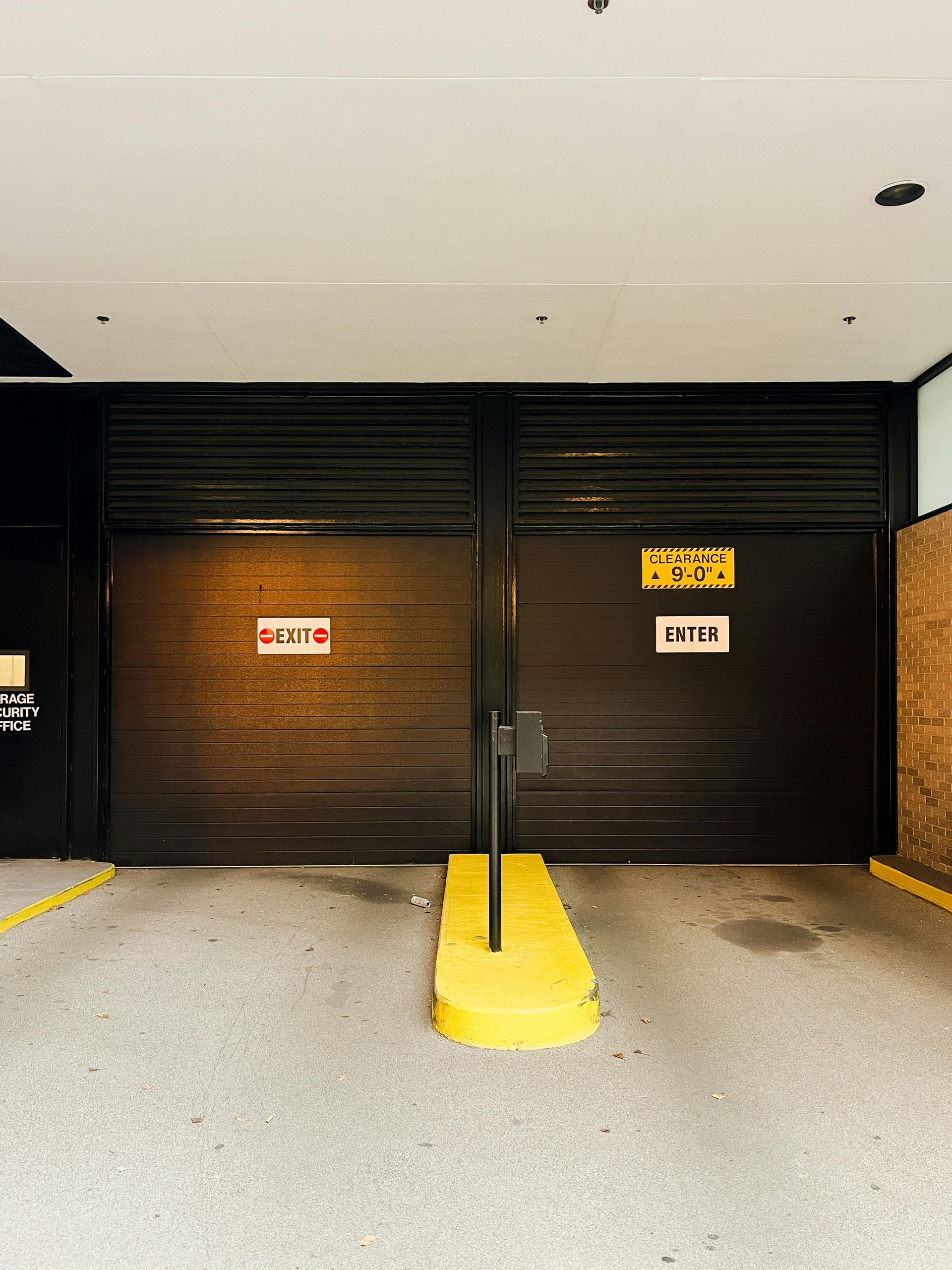 Black garage doors with 