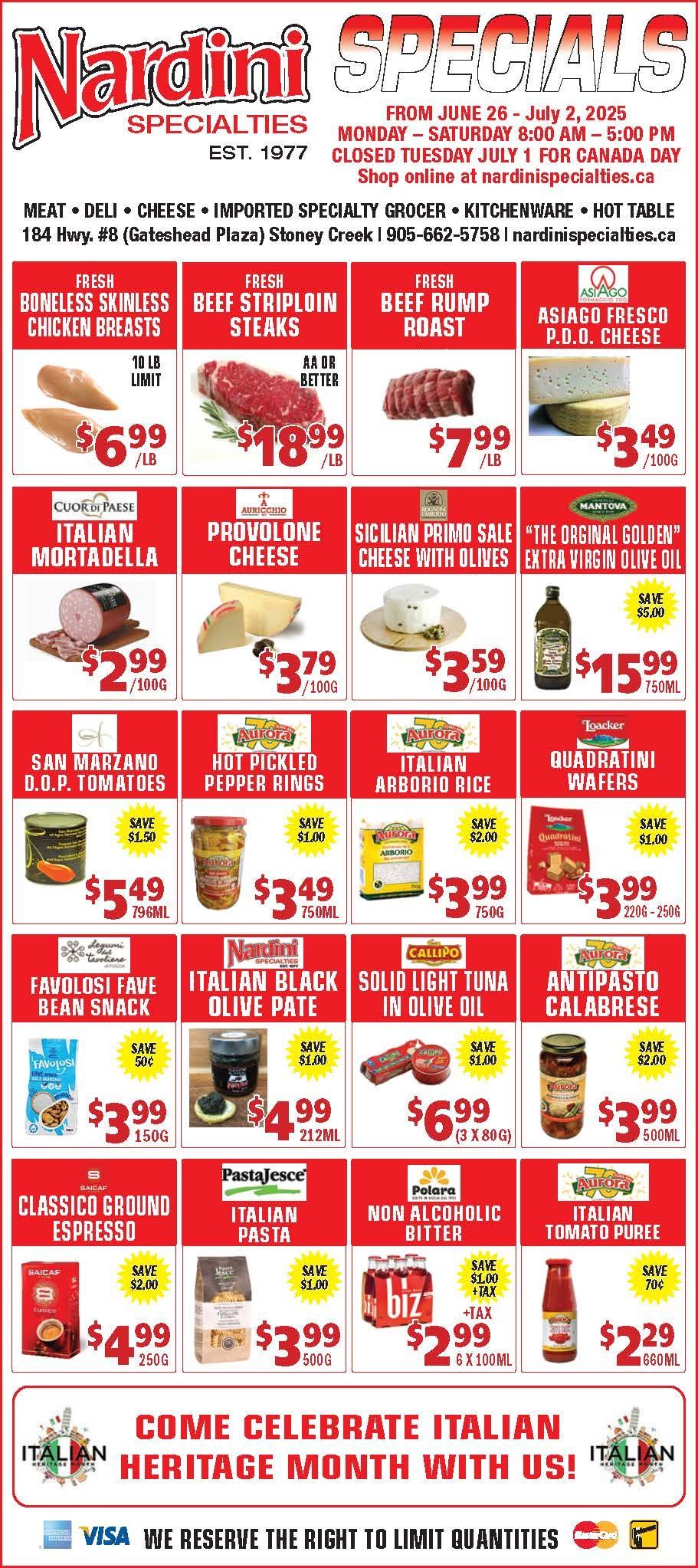 WEEKLY SPECIALS
