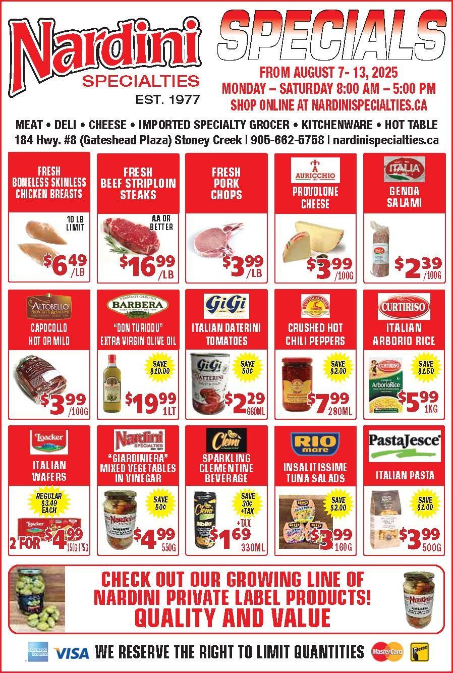 WEEKLY SPECIALS