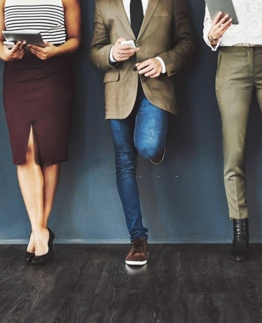 Engineers Standing against wall