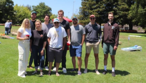 BC Engineering Group playing cornhole at a community fundraiser in Santa Rosa