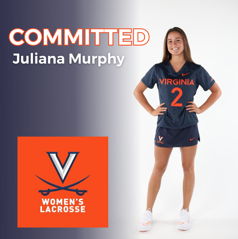 Image of Juliana Murphy who committed to University of Virginia with logo in image