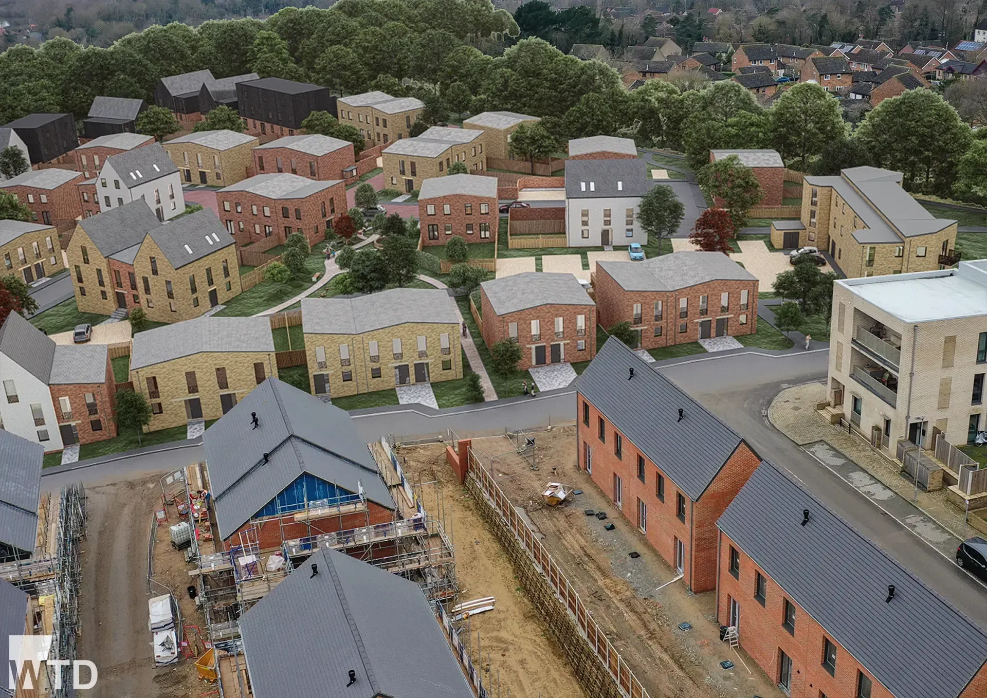 WTD Project - Threescore Phase 3 - Ariel Image Looking West onto site