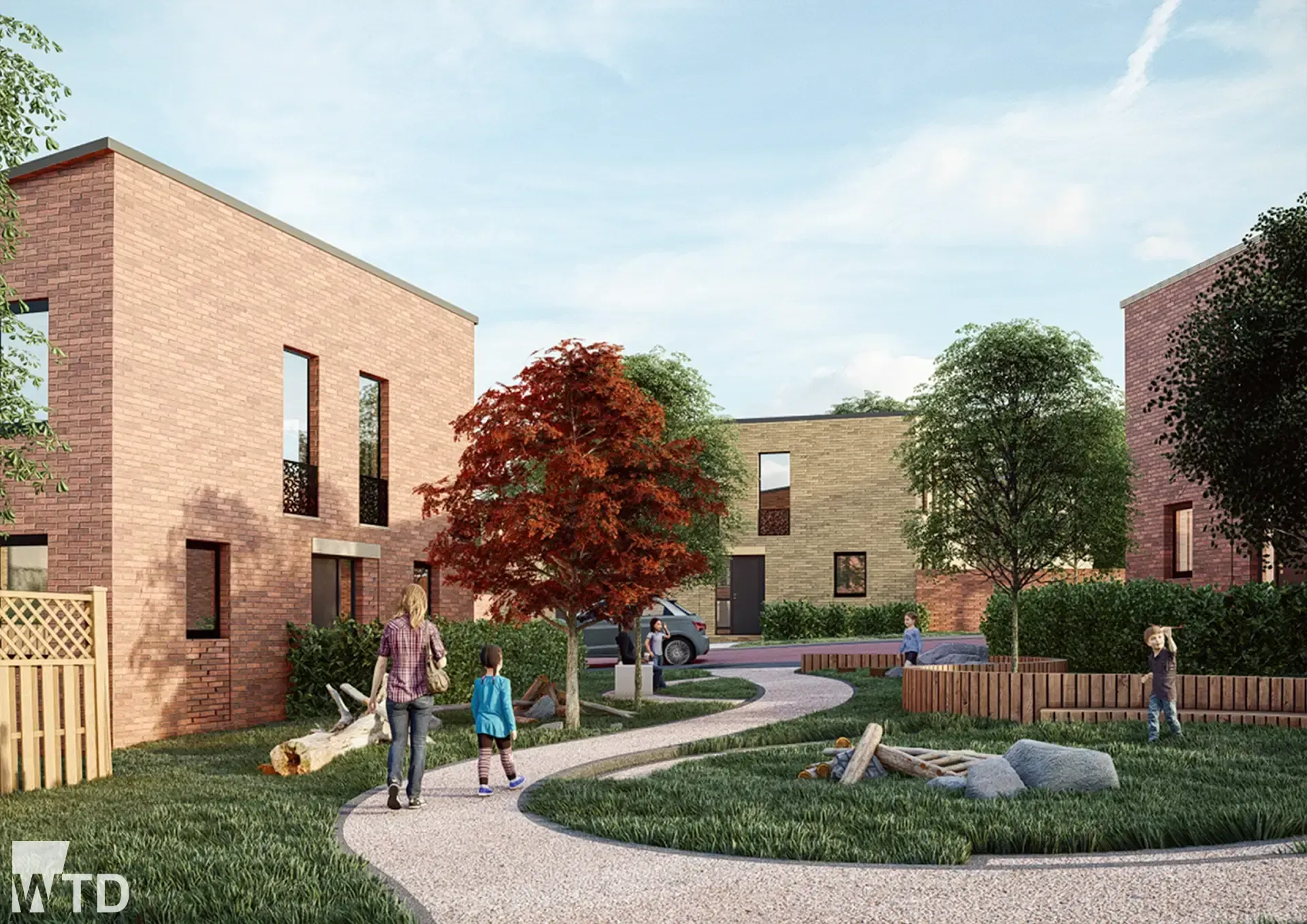 WTD Project - Threescore Phase 3 - View of Pocket park from plot 17