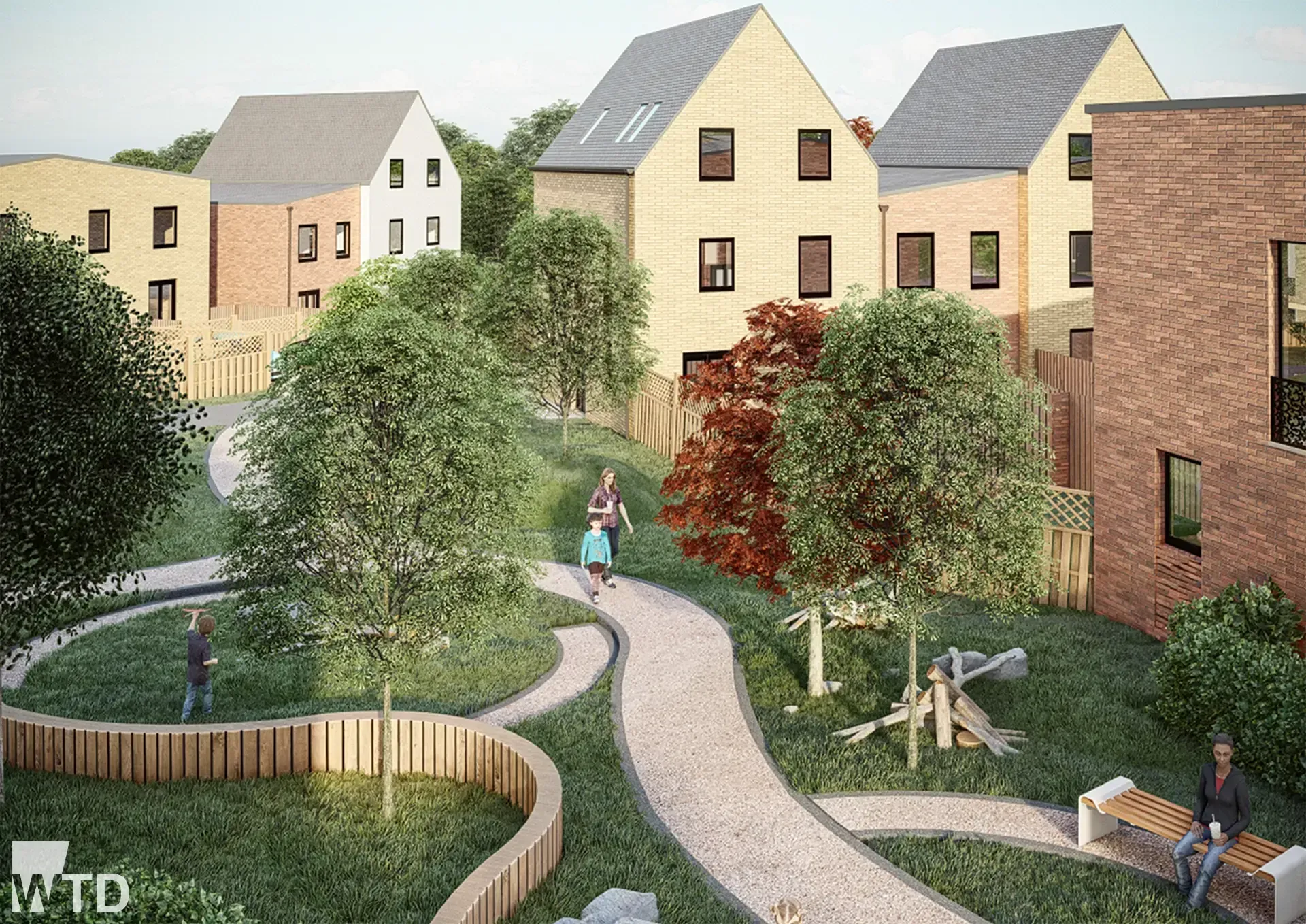 WTD Project - Threescore Phase 3 - View of Pocket park from plot 27