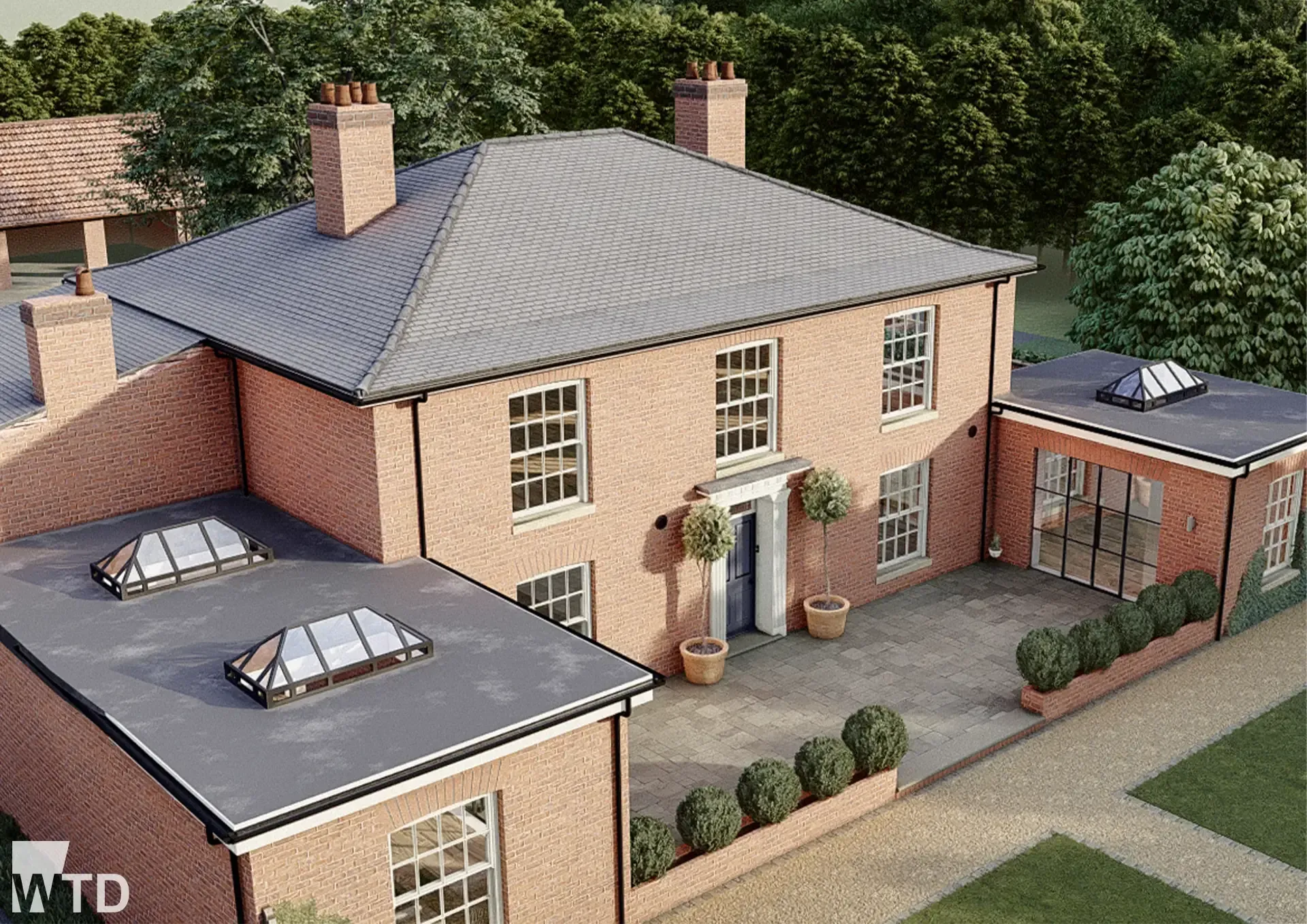 WTD Project - Birch Tree House - Rear View