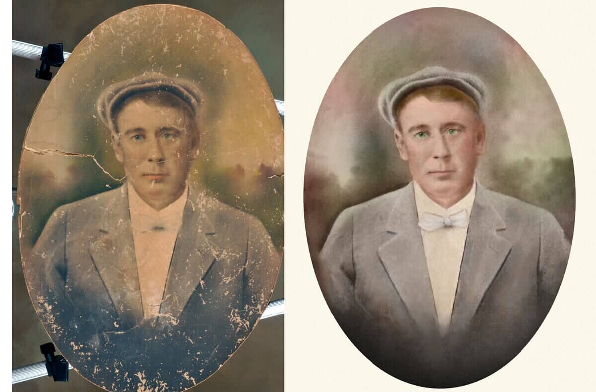 Restored Photo Of A Man With Cap — Tampa, FL — Bob Baggett Photography Inc