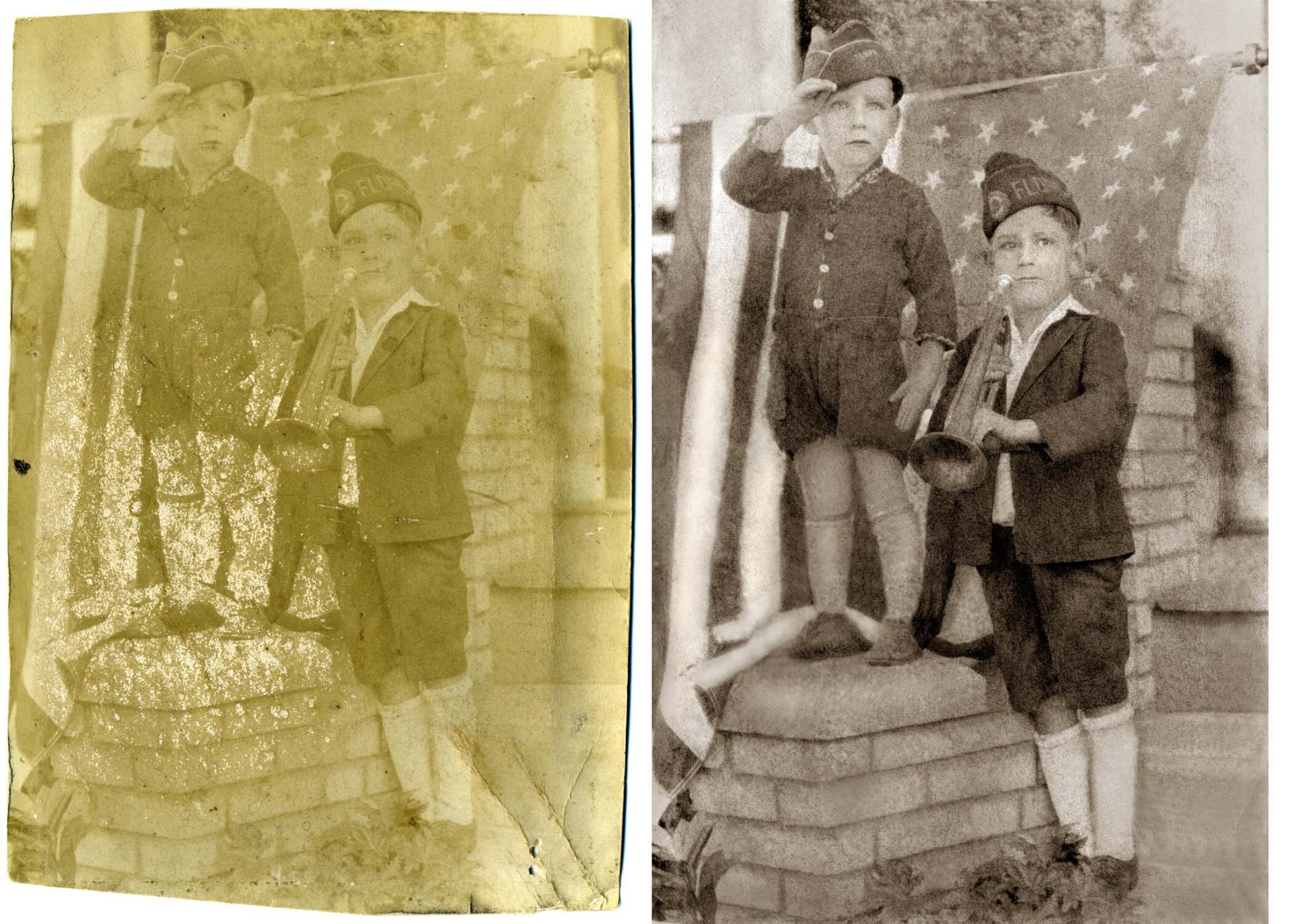 Photo Of A Boy Holding Instrument Restored — Tampa, FL — Bob Baggett Photography Inc