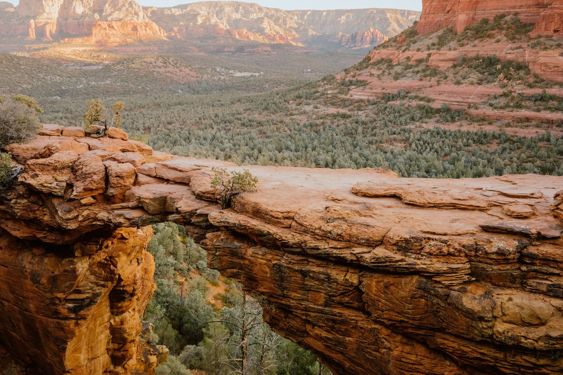 Devil's Bridge over a cliff in the middle of a desert.