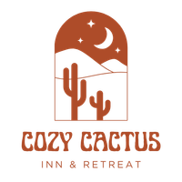 A logo for a cozy cactus inn and retreat