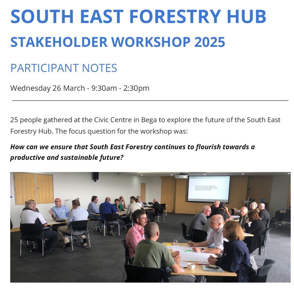 South East NSW Forestry Hub Stakeholder Workshop 2025