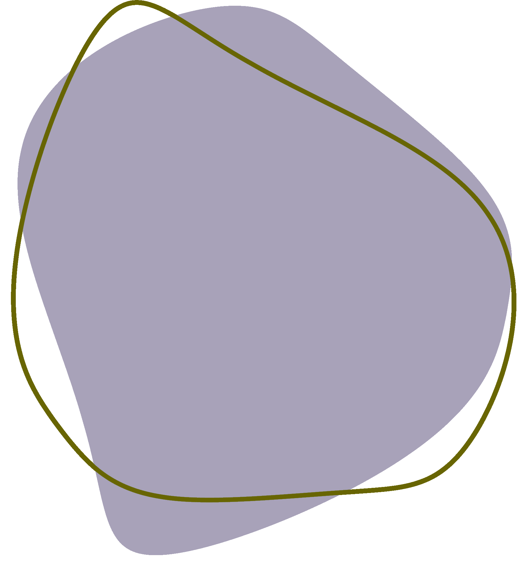 Organic purple shape with thin green outline