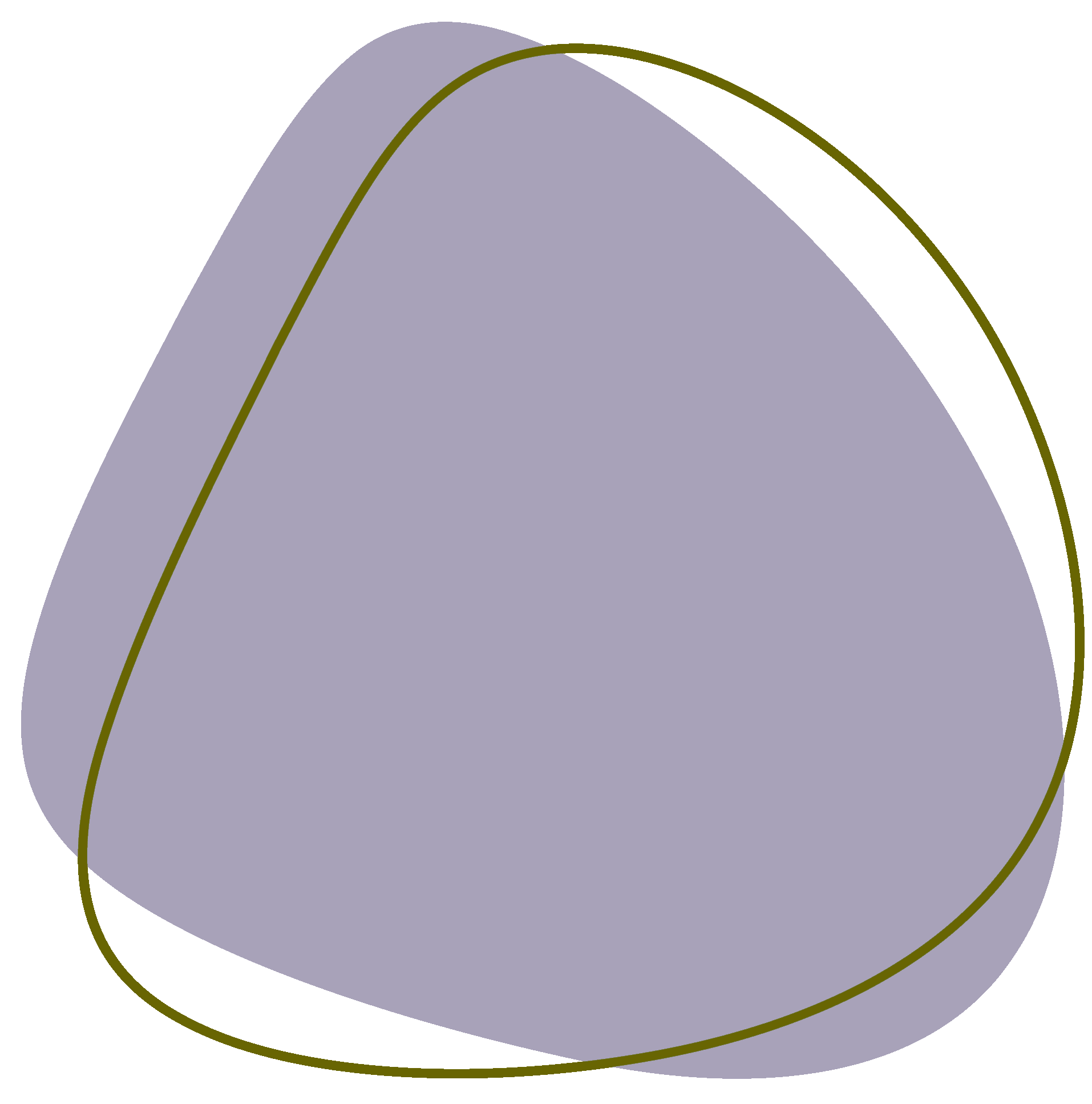 Organic purple shape with thin green outline