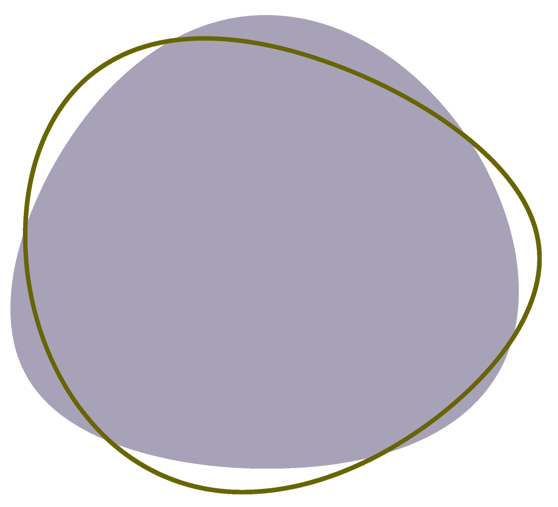 Organic purple shape with thin green outline