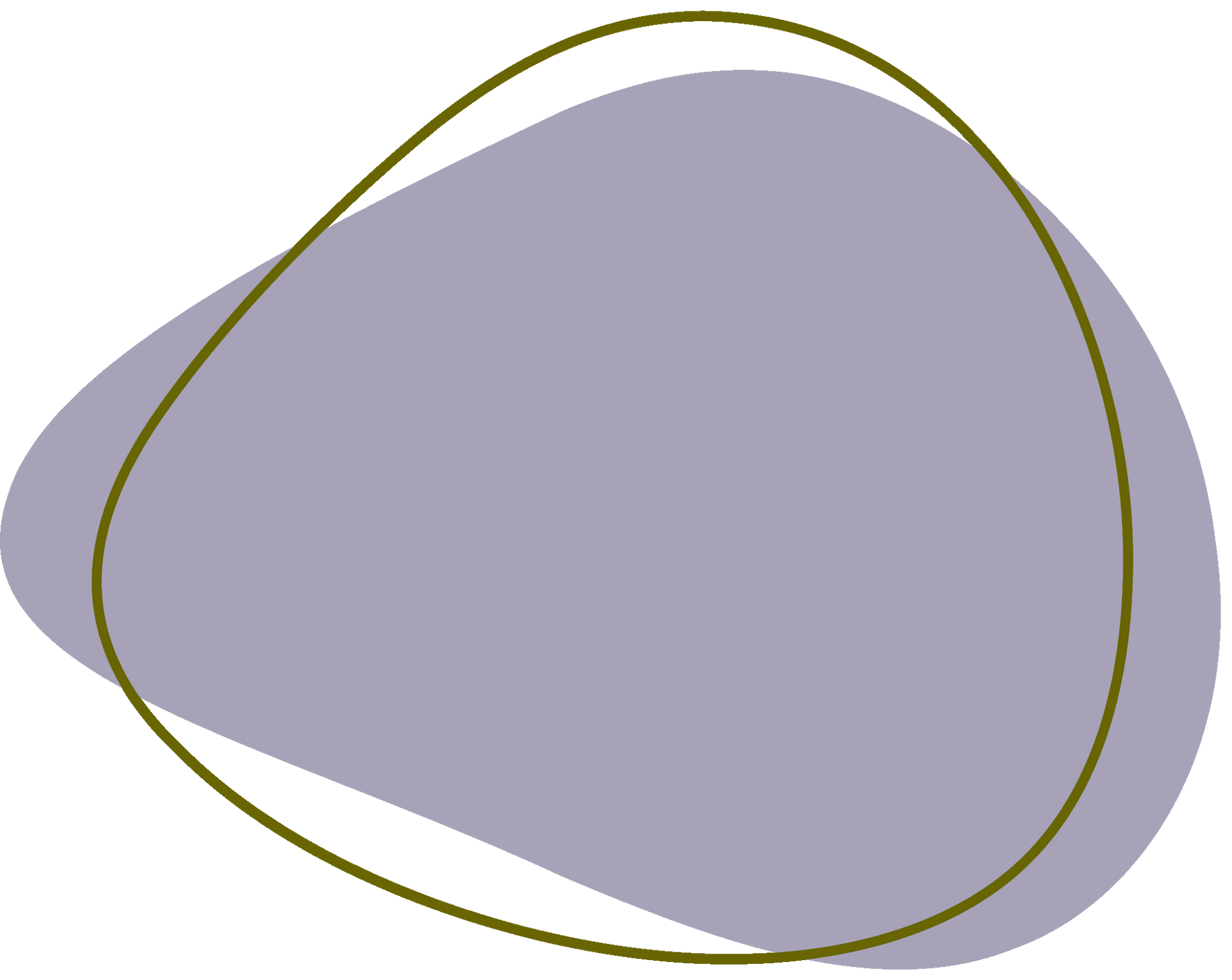Organic purple shape with thin green outline