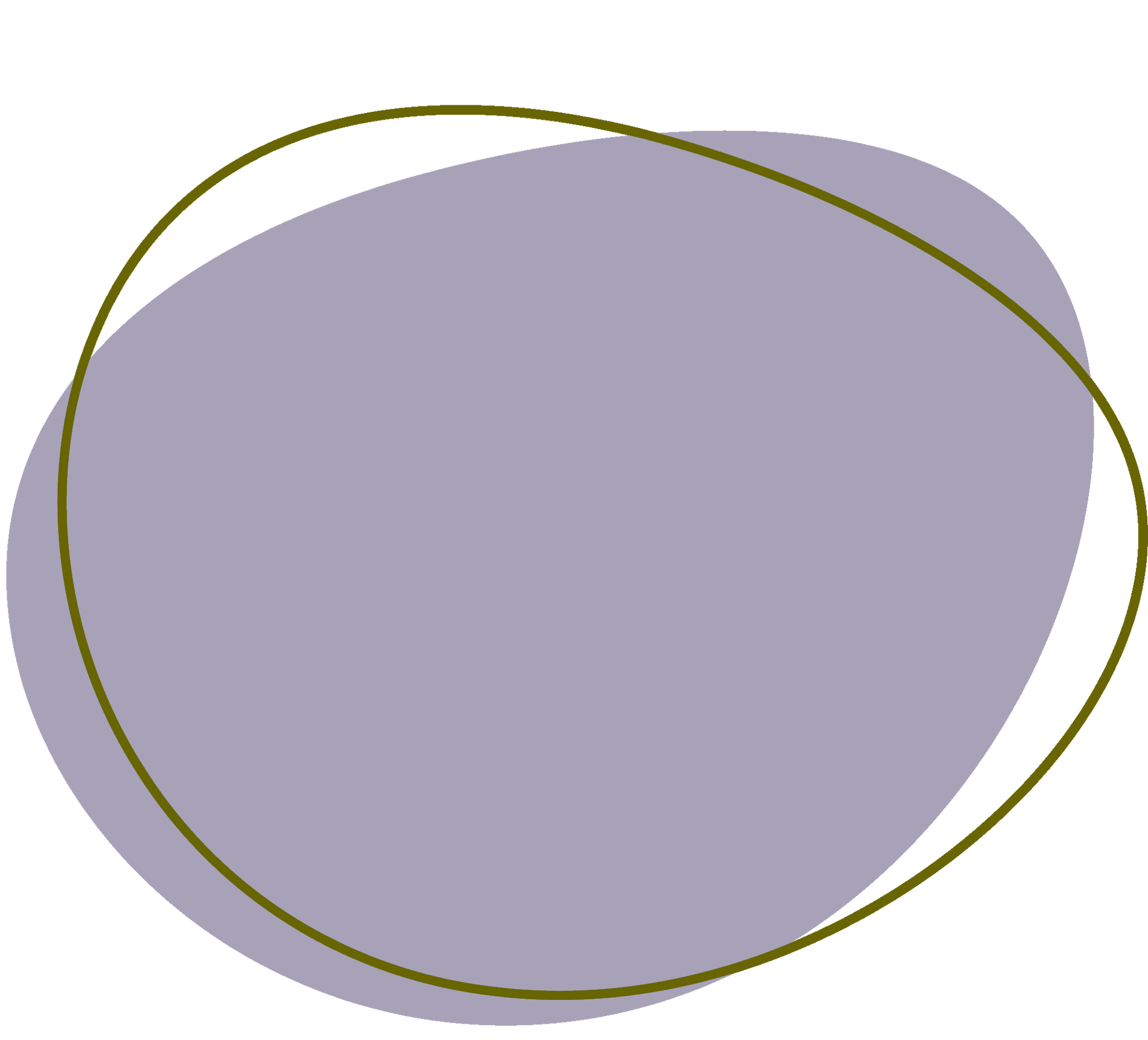 Organic purple shape with thin green outline
