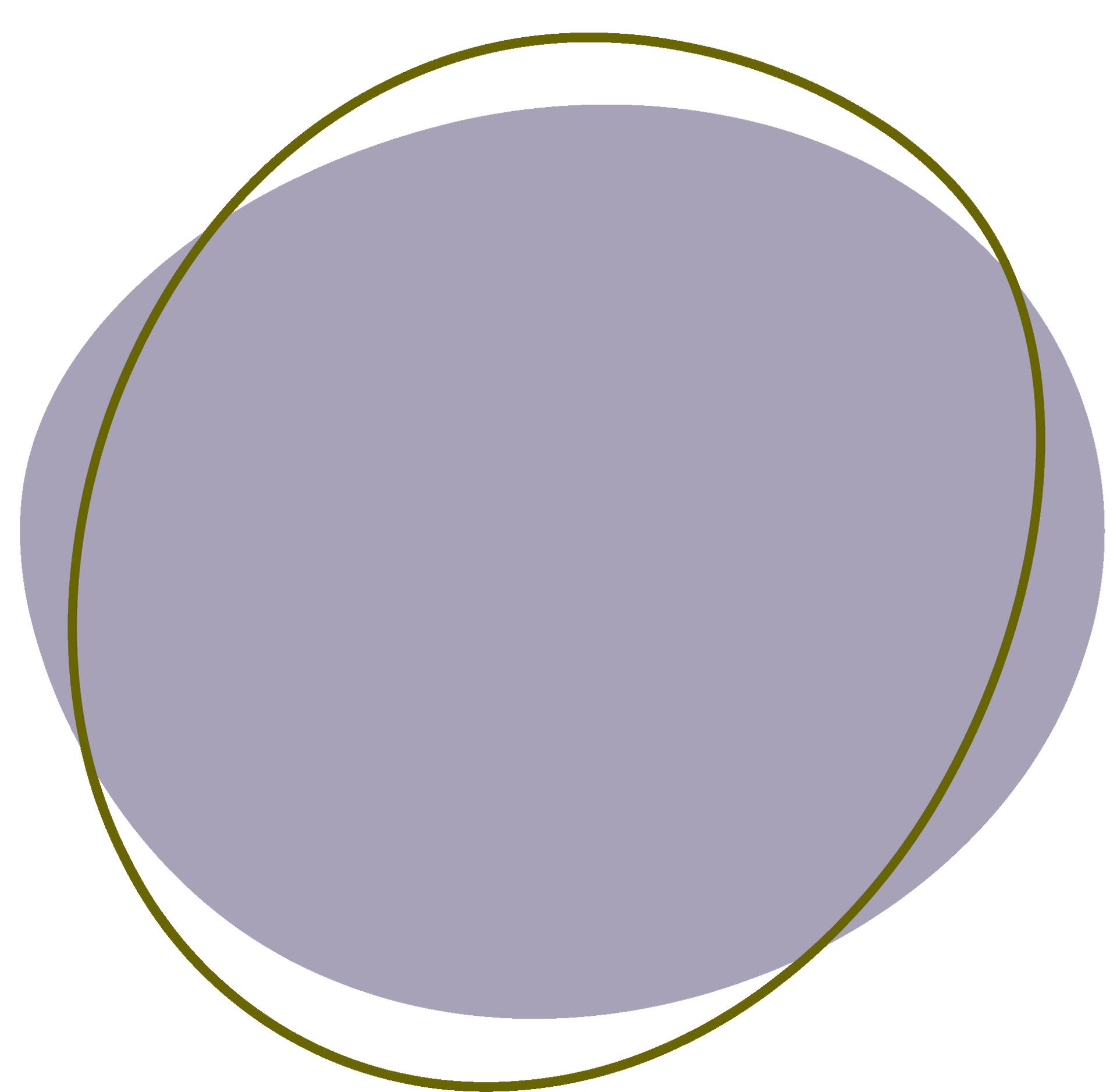 Organic purple shape with thin green outline