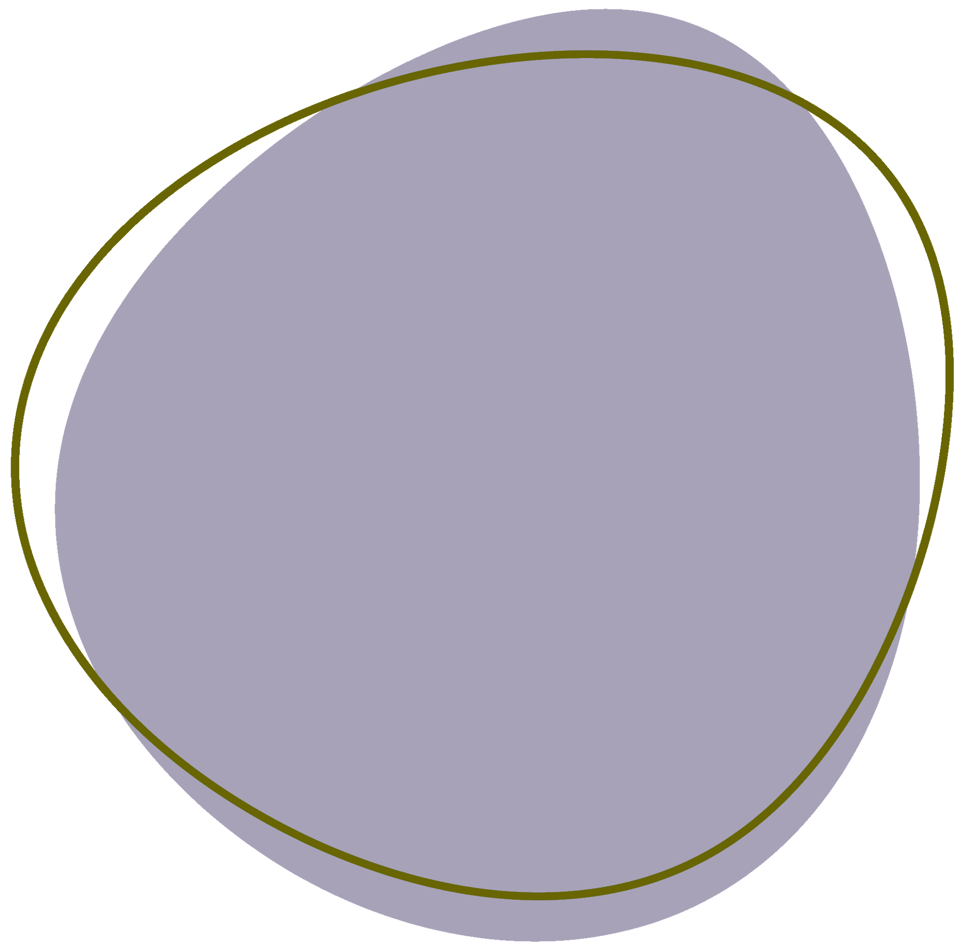 Organic purple shape with thin green outline