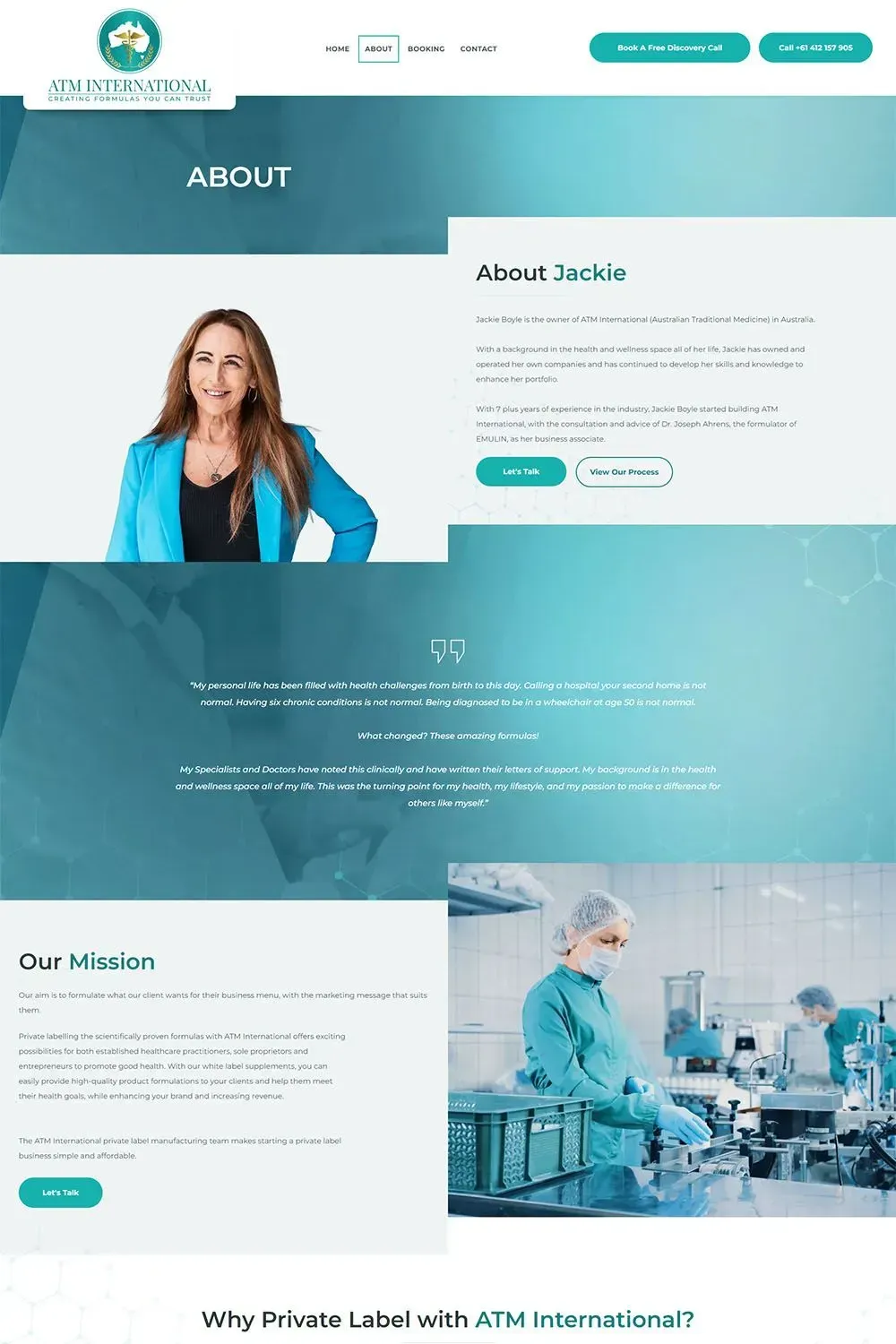 ATM International about page preview