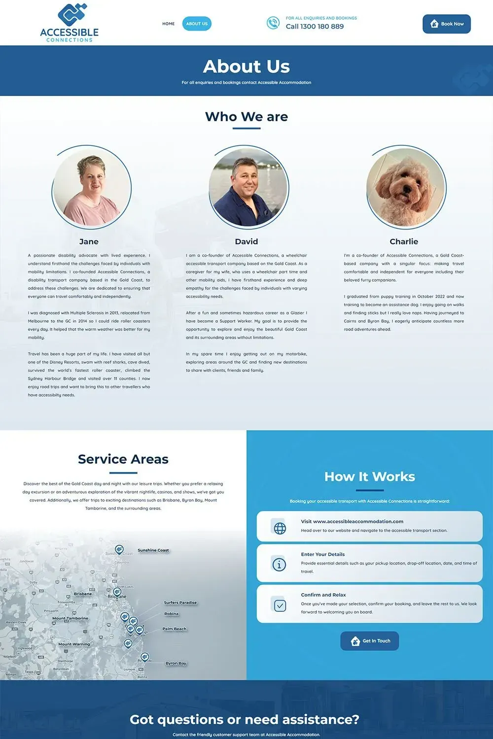 Accessible Connections about us page preview