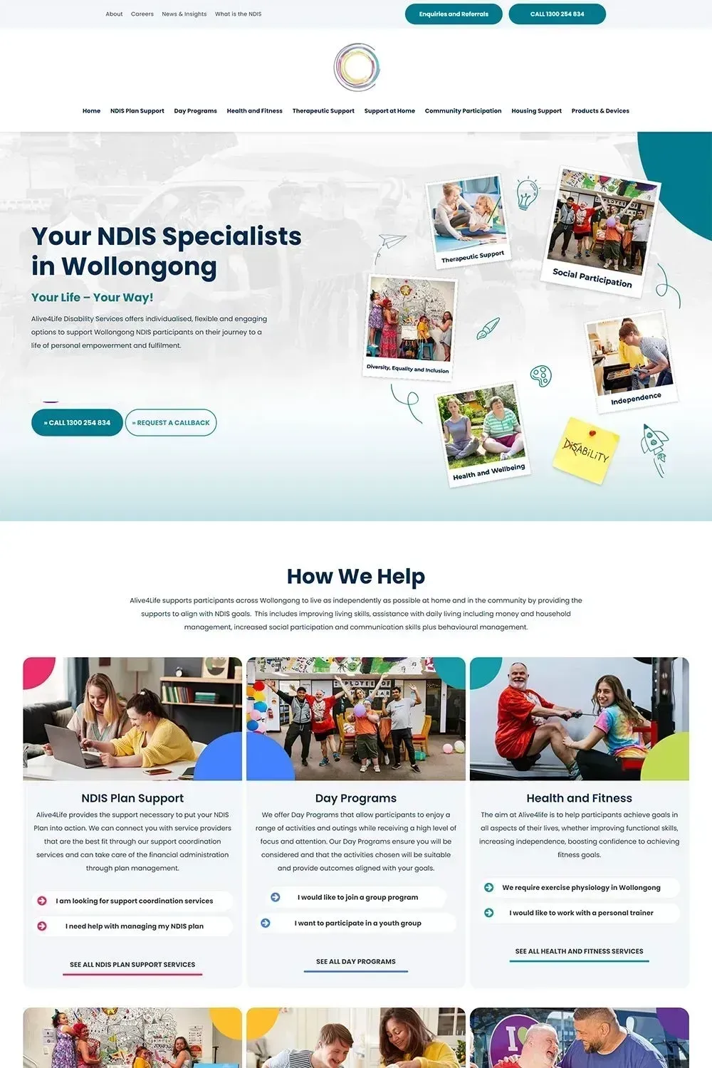 Alive4Life home page preview