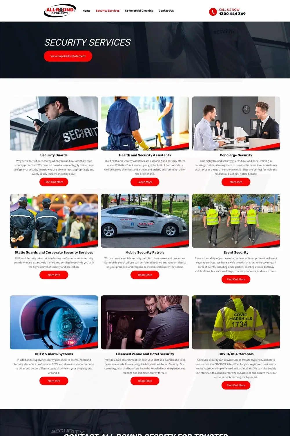 All Round Security services page preview