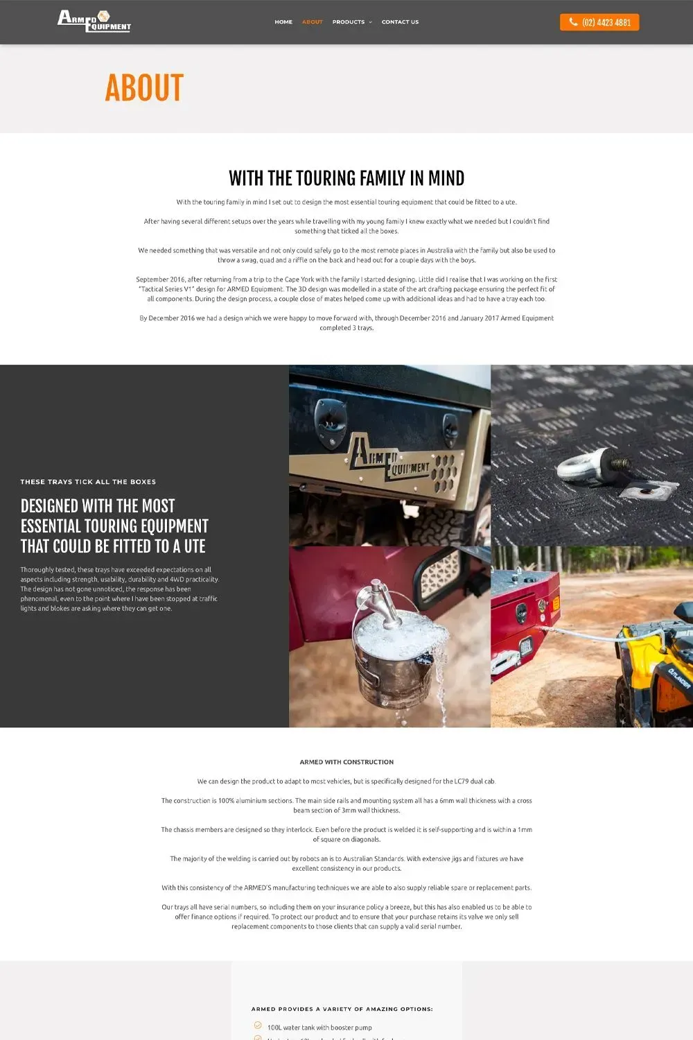 Armed Equipment about us page preview