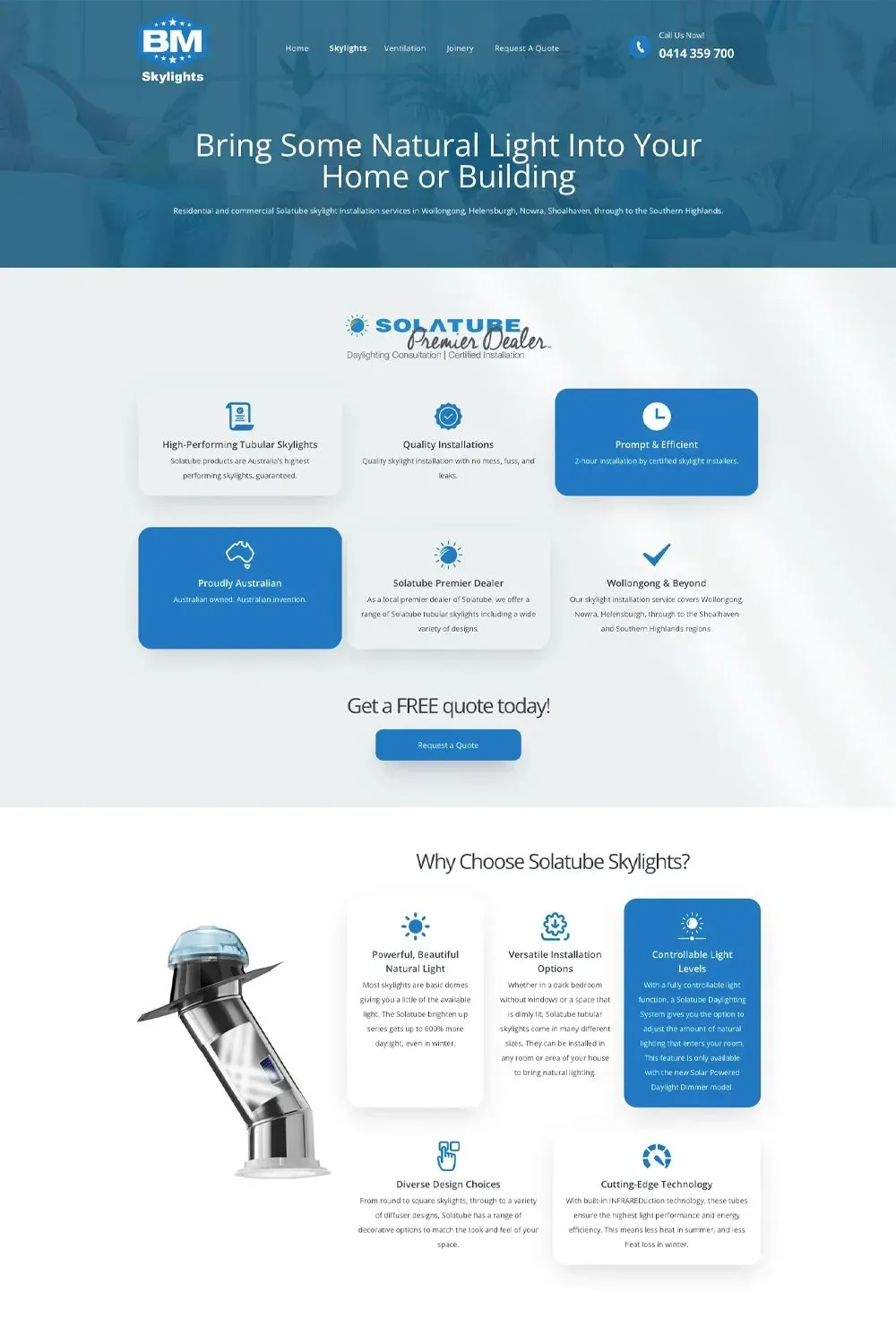 BM Skylights internal page preview