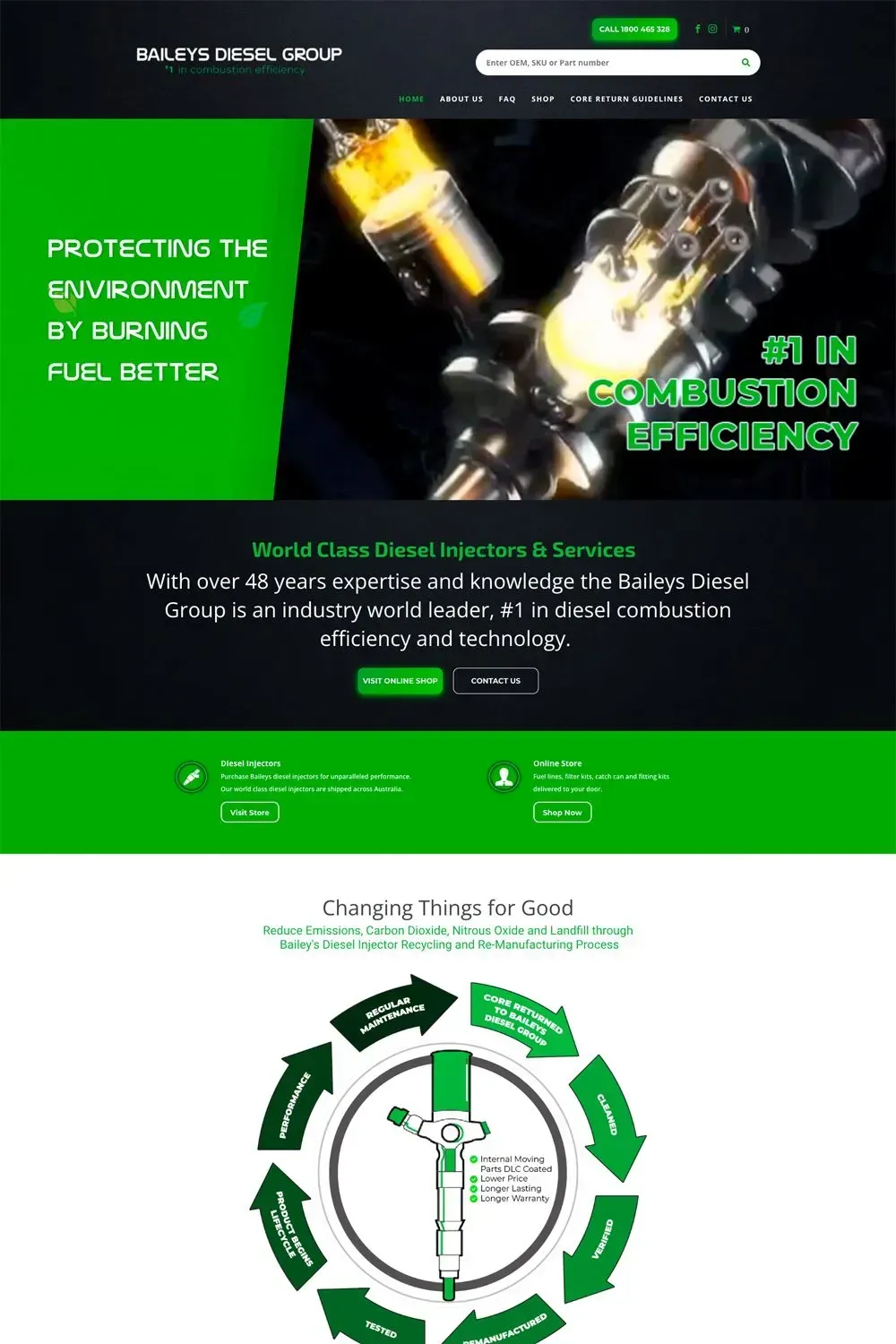Baileys Diesel Group home page preview