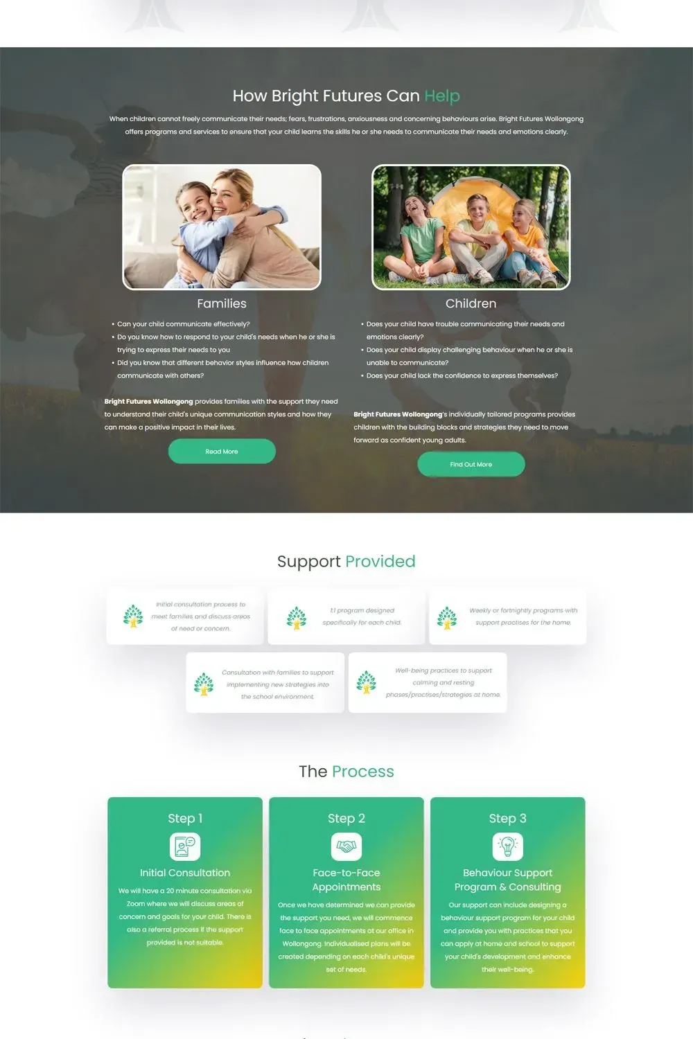 Bright Futures home page website preview #2