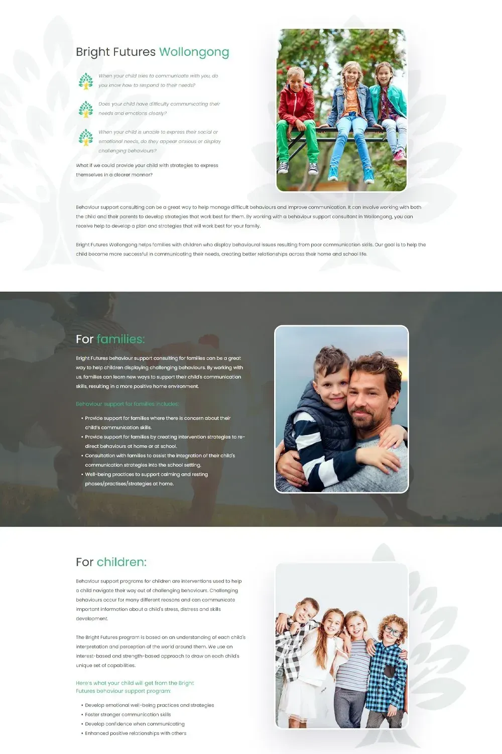 Bright Futures internal page website preview #1