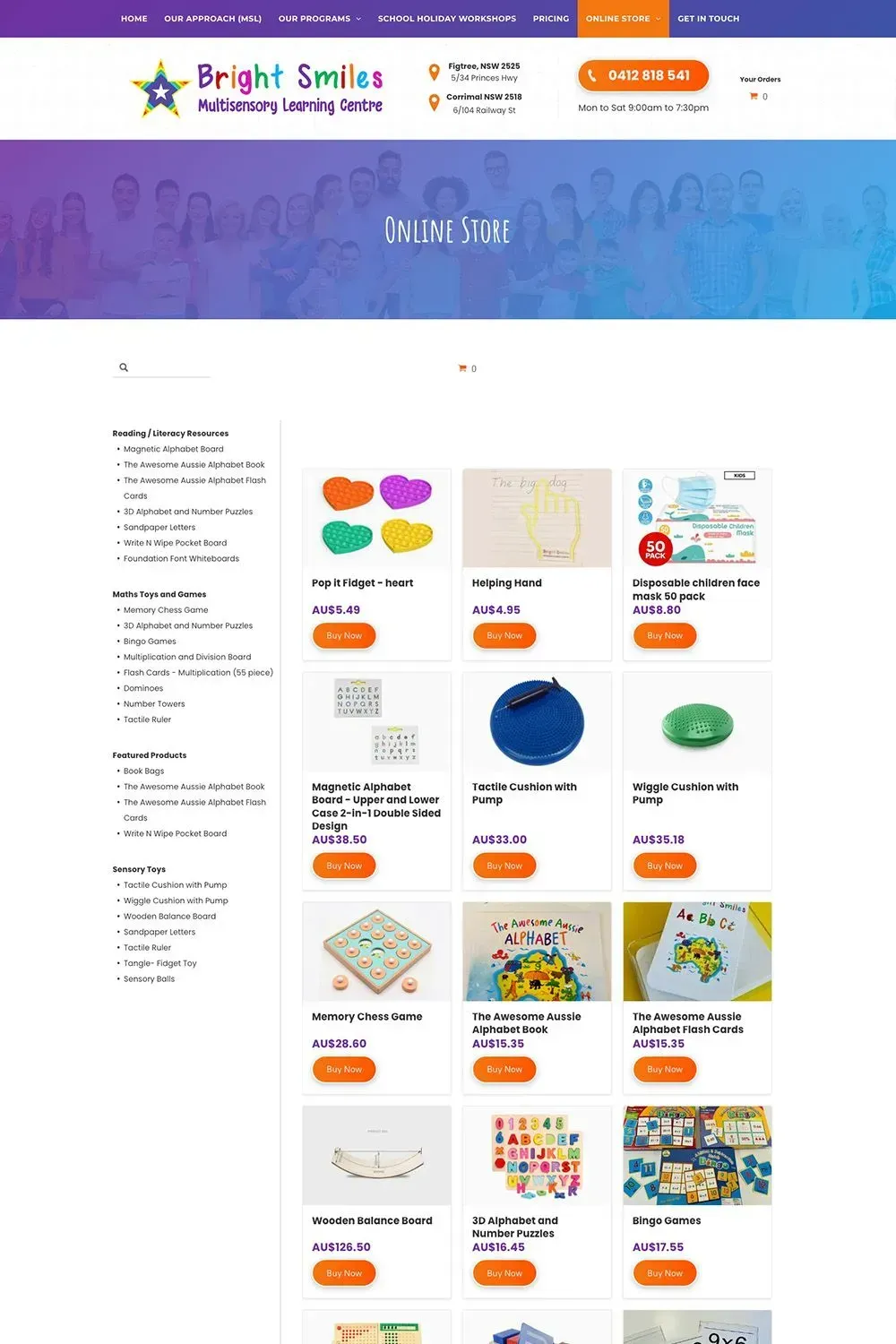 Bright Smiles internal page website preview