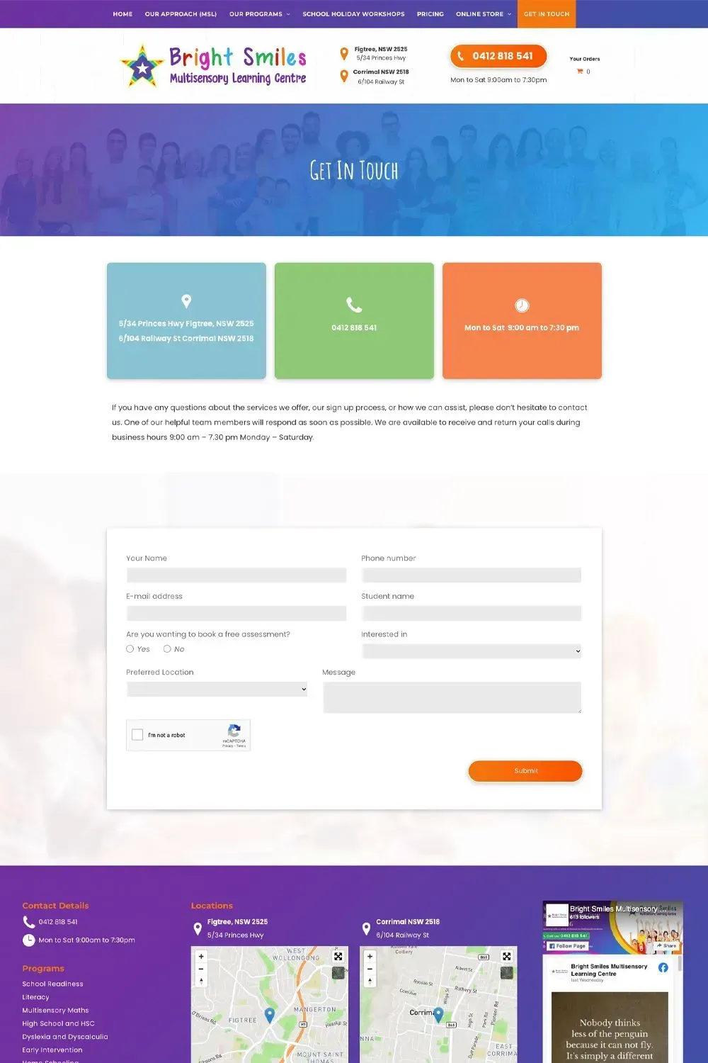 Bright Smiles internal page website preview #3