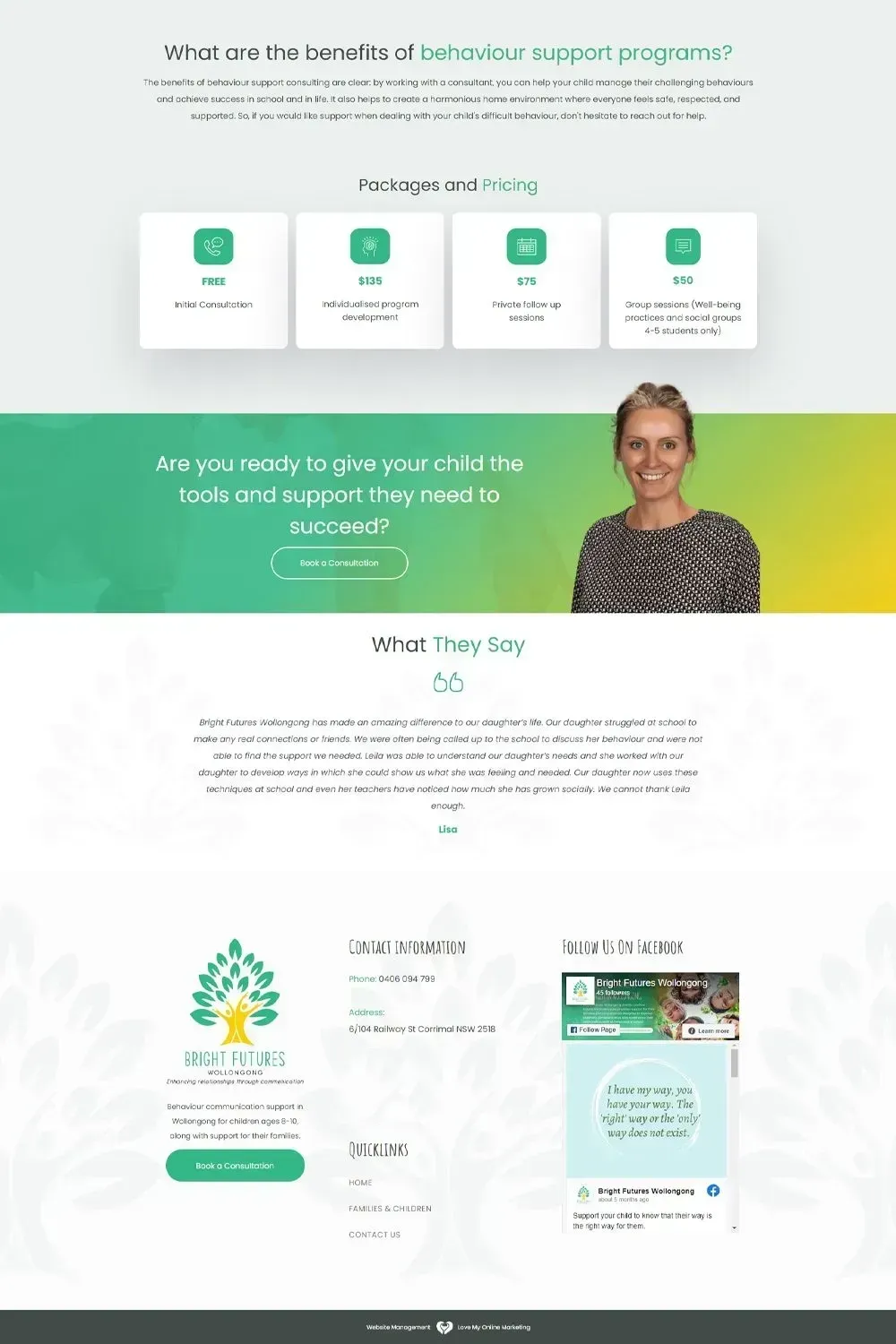 Bright Futures home page website preview #3