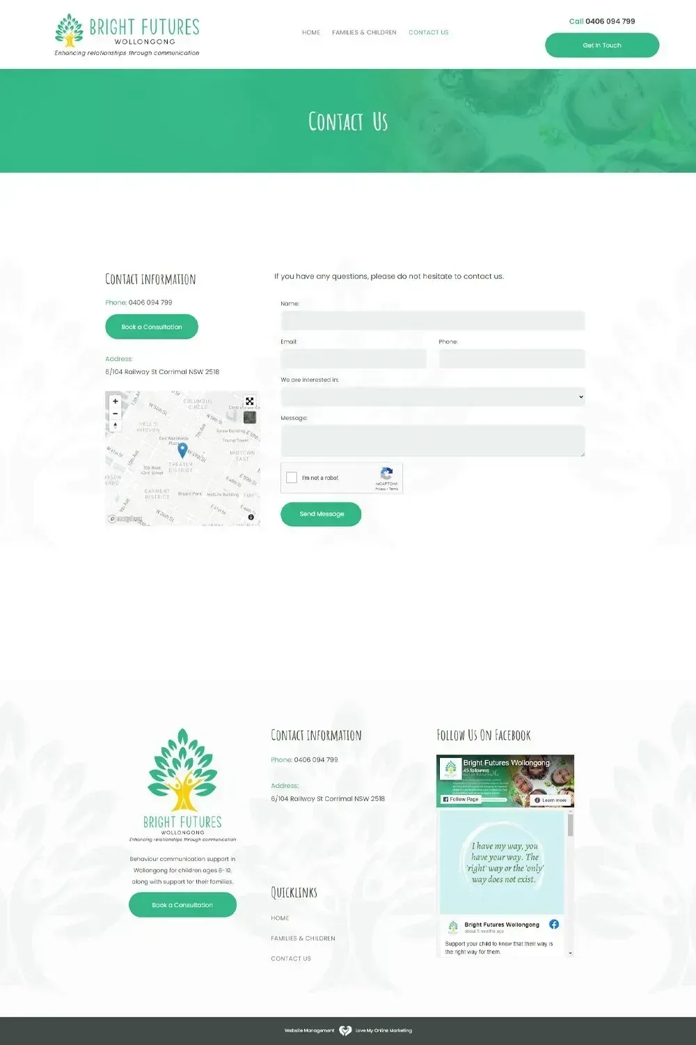 Bright Futures internal page website preview #2