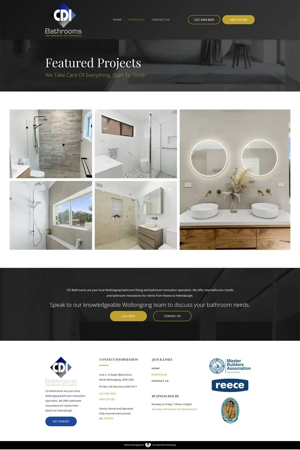CDI Bathrooms gallery page preview