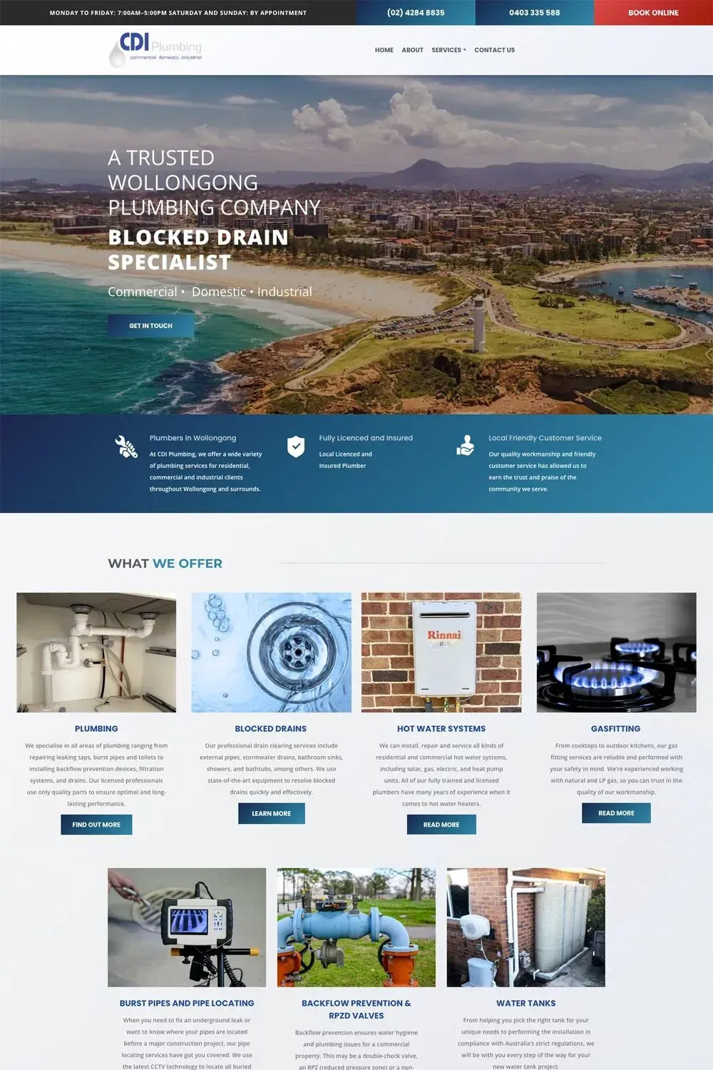 CDI Plumbing home page website preview #1