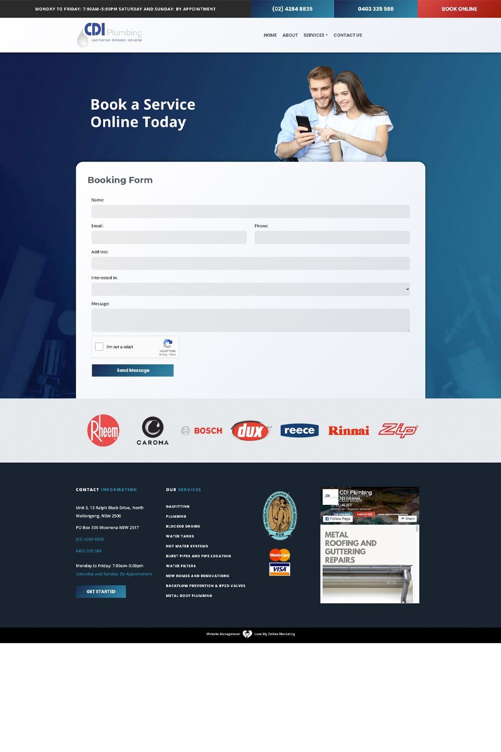 CDI Plumbing internal page website preview #4
