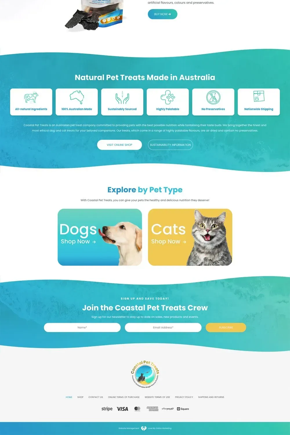 Coastal Pet Treats home page preview #2
