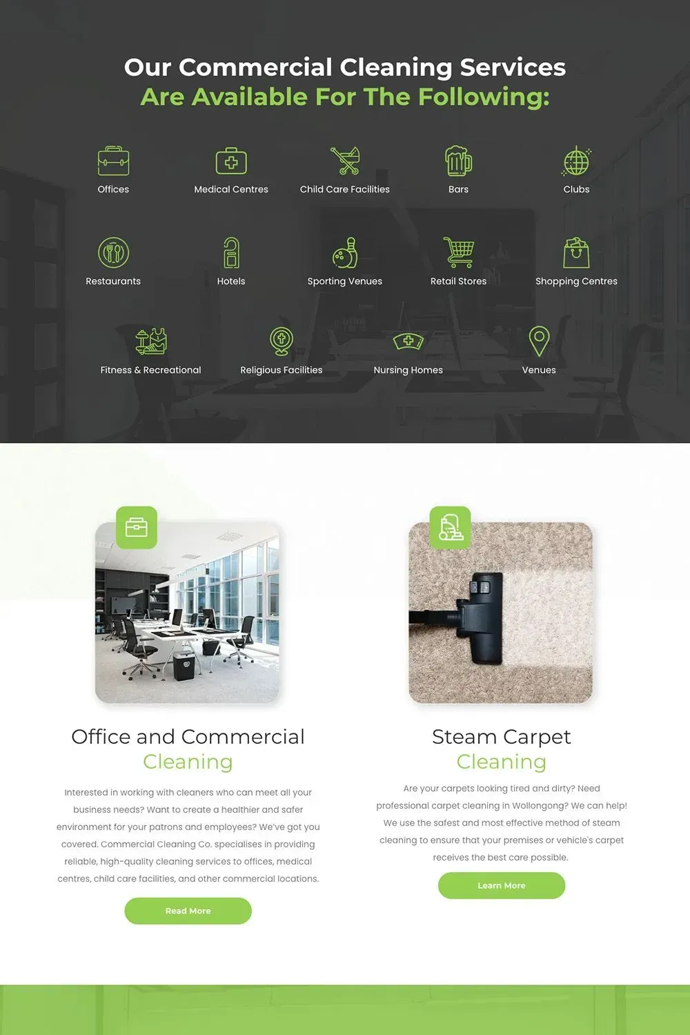 Commercial Cleaning Co home page preview #2