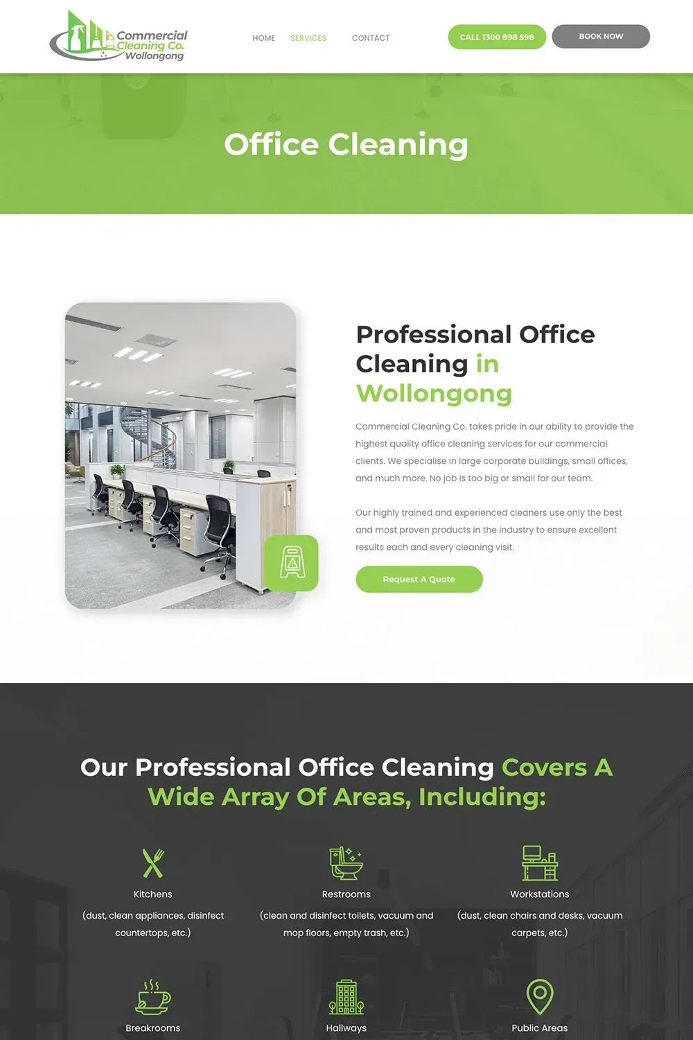 Commercial Cleaning Co service page preview