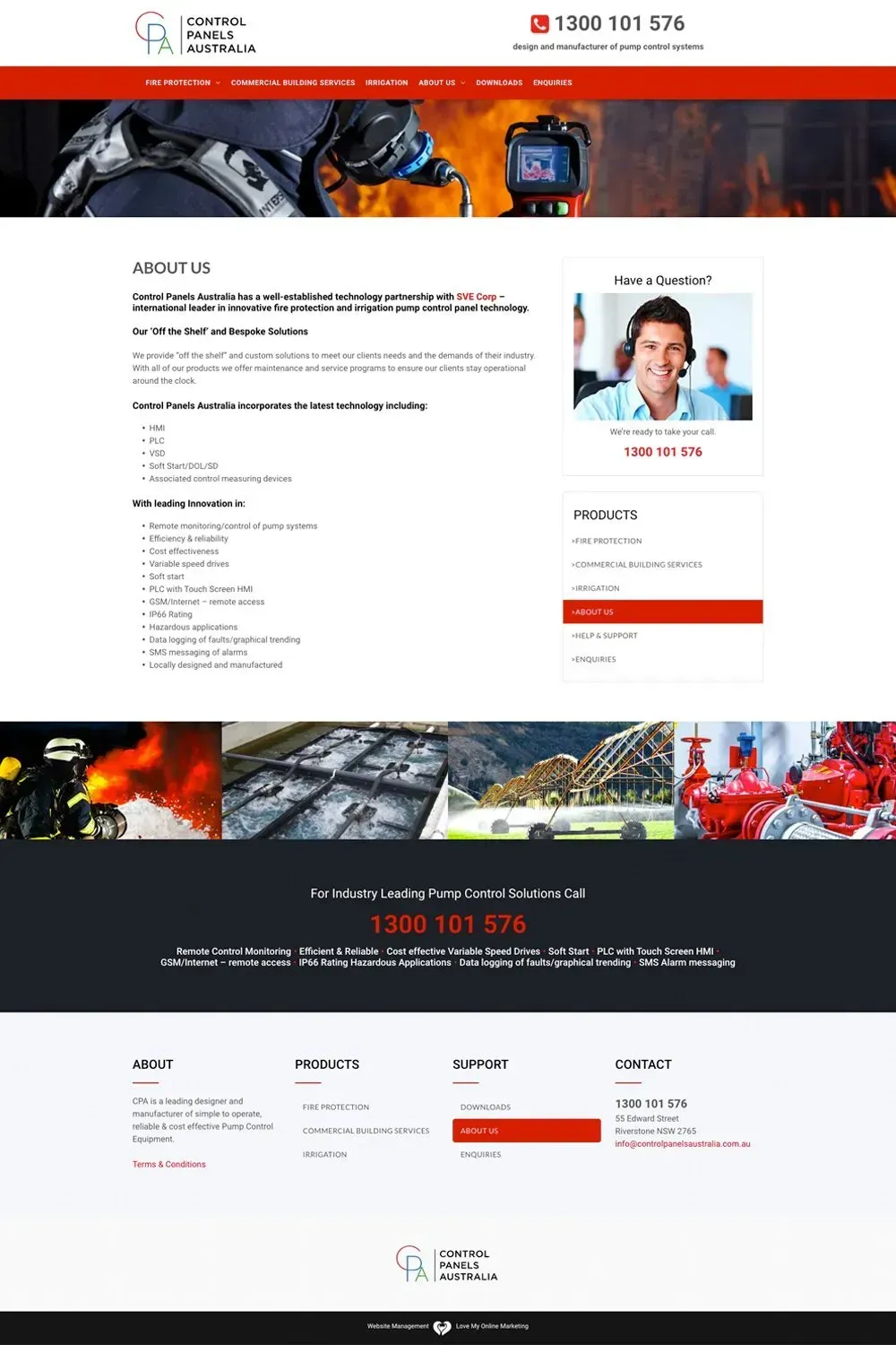 Control Panels Australia website preview - about us page