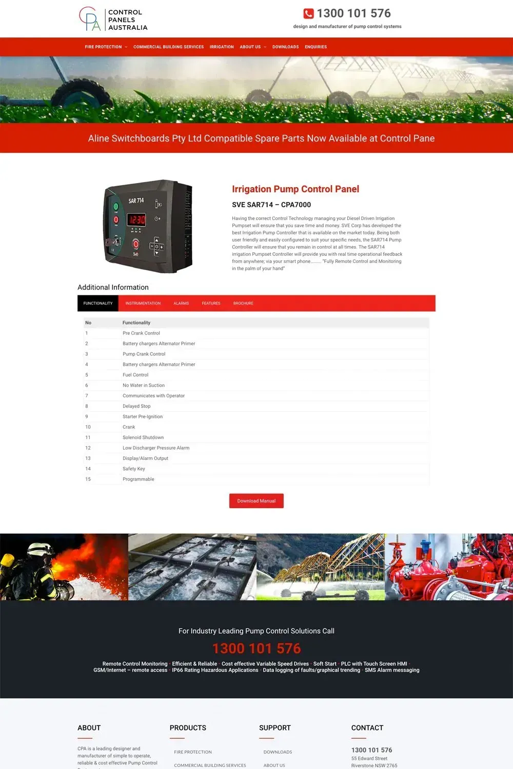Control Panels Australia website preview - internal page #2