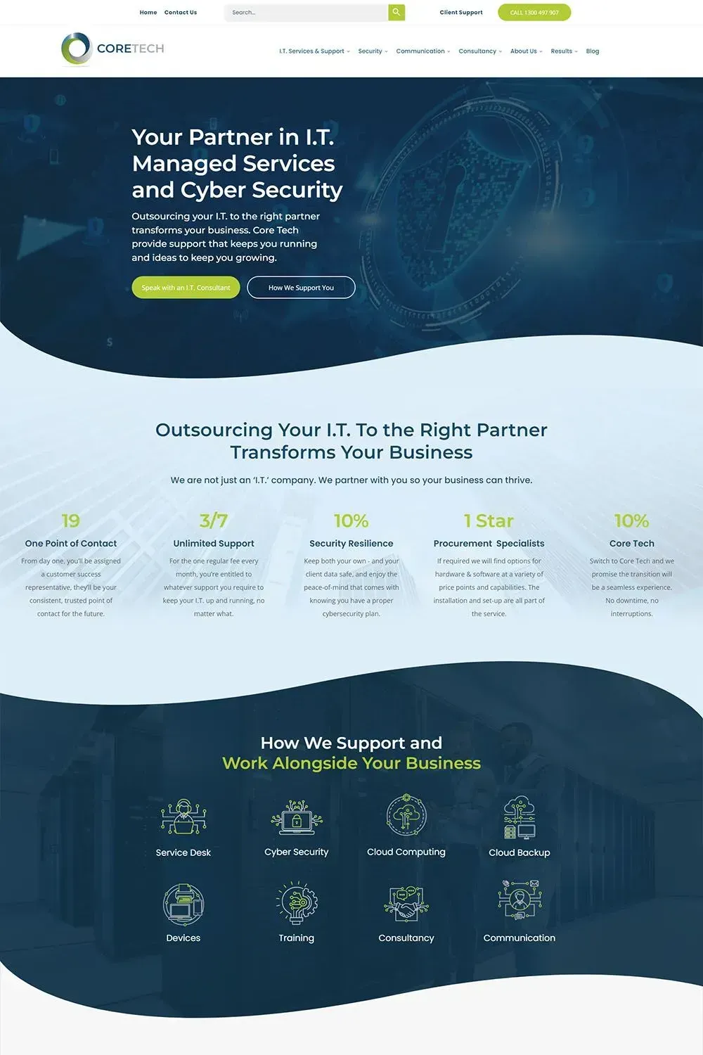 Core Tech home page preview