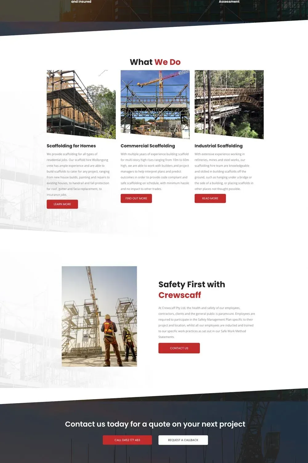 Crewscaff home page website preview #2